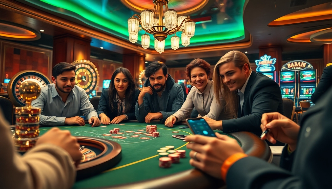 Explore thrilling poker games at https://789ff.biz/, featuring colorful chips and intense players in a luxurious casino.